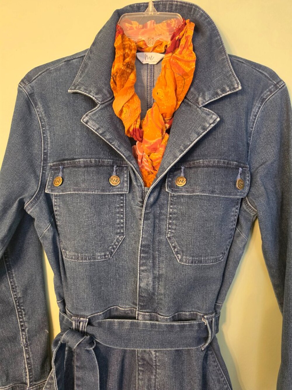 Vintage inspired denim utility jumpsuit / coveralls Size 6